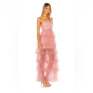 lovers & friends bobbit gown in blush pink (revolve) size small